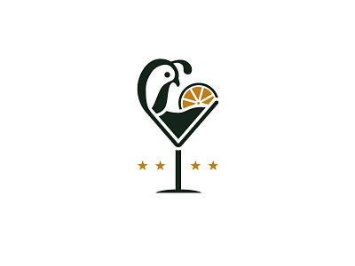 Logo for California Cocktail california cocktail design gray logo playful quail yellow