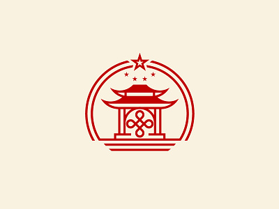 Logo for Chinese Association association building china design log minimal red