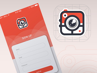 tinycam app concept app appdesign application camera designideas layout logo logodesign logoideas logoinspiration logomaker logomark prototype red screen screendesign ui uidesign