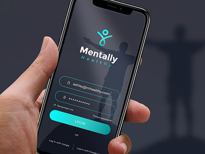 Mentally Healthy app concept app appdesign aqua blue health healthy interface logo logodesign mental mentally signin ui uidesign
