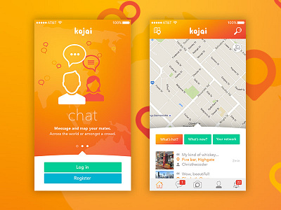 Kojai app app design concept layout maps social ui ux