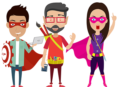 Super hero vector characters characters designer developer superhero vector writer