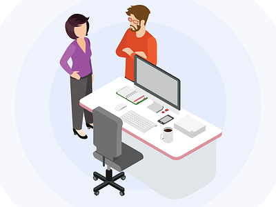 Office Vector illustration for a landing page