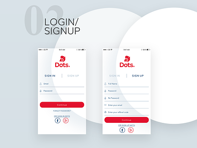 Login And Sign Up - Loyalty System App log in loyalty program mobile apps sign in form signup start trends ui ux