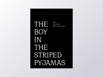 Book cover "The boy in the striped pyjamas" book book cover book covers cover design illustration minimal typo typography ui
