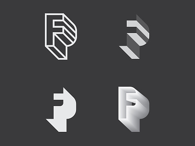 FP design icon letter logo typography
