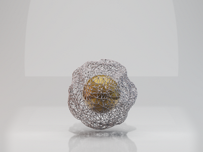 wool golden ball 3d 3d art absract blender blender 3d