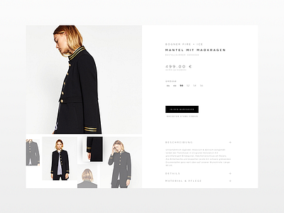 D E T A I L P A G E X B O G N E R clean dark design ecommerce fashion luxury product shop ui ux website