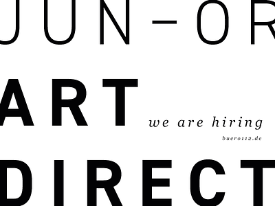 WE'RE HIRING - Junior Art Director ad artdirector designer hiring junior juniorartdirector munich ux