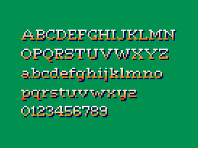 Color pixel font - letters and numbers. font font design lettering type type design typography