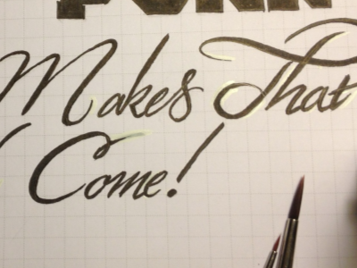 Brush sketch lettering typography