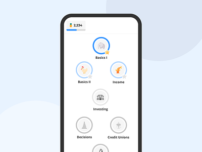 Financial Education App app duolingo education education app finance financial financial app financial education mobile ui