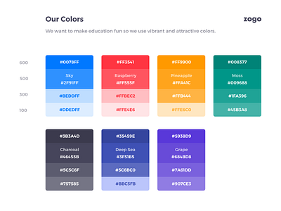 Our color palette branding color color palette colour design education finance learning palette pallette zogo