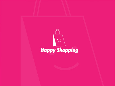 Happy Shopping logo branding clean corporate logo design creative design design flat logo logodesign minimal typography