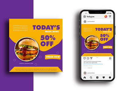 FOOD BANNER - SOCIAL MEDIA TEMPLATE ads design branding corporate logo design creative design design facebook ads food banner food banner ads illustration illustrator instagram post social media design vector