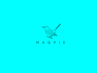Magpie Line Art logo branding clean creative design flat illustration logo logodesign minimal typography vector vectorart