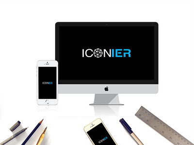 ICONIER LOGO FOR IT COMPANY branding creative design design flat graphic design illustration illustrator logo logodesign minimal typography