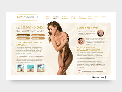 Lumasmooth website concept design ui user interface web design