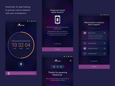 Dreamlab app app design concept design ui user interface