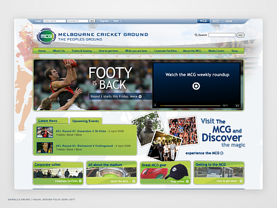 MCG Pitch website design concept (2008)