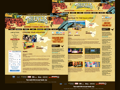 Falls Festival 2009 - Website 2009 agency concept design landing page marketing campaign ui user interface web design