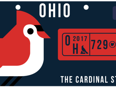 Ohio design illustration license plate ohio