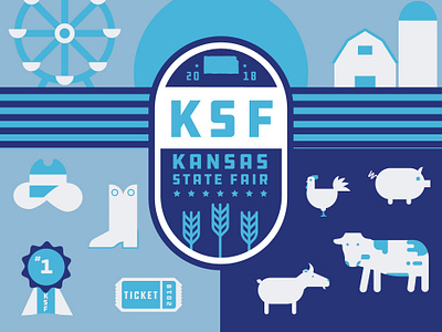 Kansas State Fair Poster ad chicken design fair farm goat illustration kansas pig poster state fair