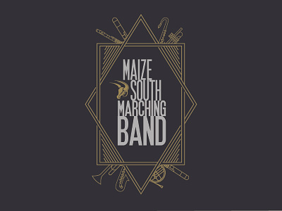 Maize South Marching Band apparel band band nerd illustration instruments lines music t shirt text