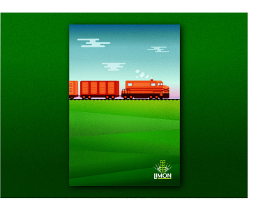 Limon Railroads Poster agriculture branding color design farm hills illustration poster poster set texture train