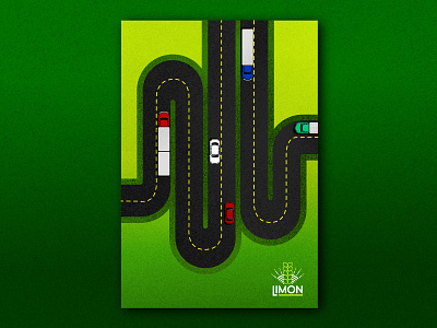 Limon Highways Poster branding cars color highway illustration lines poster poster set road texture wavy