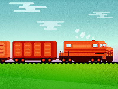 Train Illustration agriculture color colorado illustration illustrator landscape limon orange texture train warm