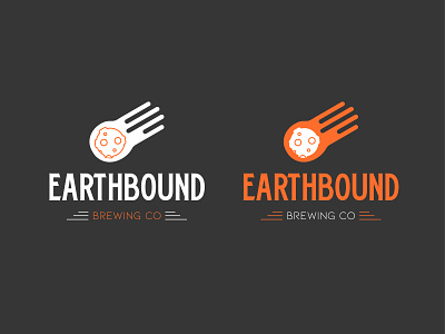Earthbound Brewing branding brewery earthbound icon illustration logo logo branding masculine meteor orange theoretical