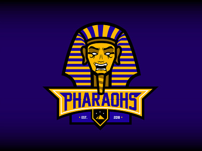 Pharaohs Logo athletic blue bold color egypt gold illustration line logo masculine pharaoh pyramid sports