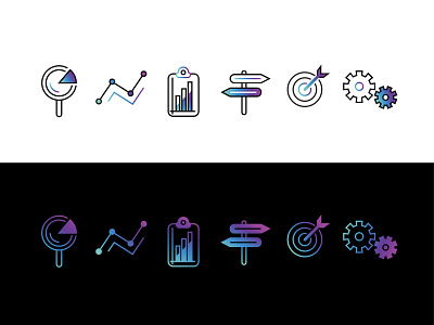 Icon Set branding gradient icons icons set illustration illustrator lines simple