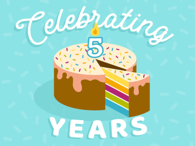 GLSEN Kansas Birthday layers sprinkles candle rainbow pride month pride birthday cake text flat color color vector illustrator illustration