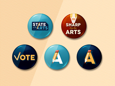 Art Education Campaign Buttons art education arts brand branding buttons campaign campaign button hot topic illustration illustrator logo pencil political politics secondary logo stay sharp vote