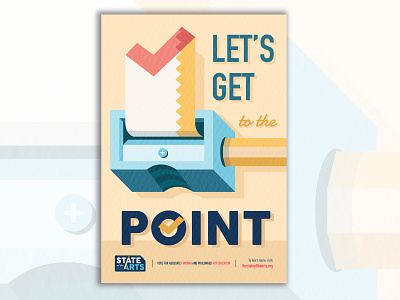 Let's Get to the Point art education art funding branding check mark color hot topic illustration illustrator line pencil pencil sharpening political poster poster series vector vote