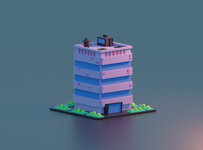 Building pinkish 3d