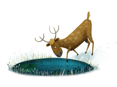 Moose animals children childrens book illustration
