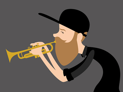 Mathias Eick & Avishai Cohen trumpet players black character character design characterdesign children gold illustration jazz music trumpet