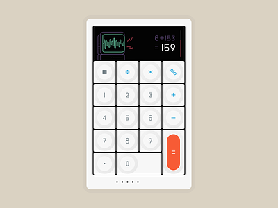 OP-1 Calculator buttons calculator dailyui graphic illustration modern op1 retro technology teenage engineering