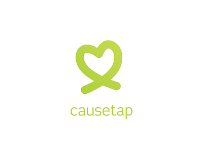 Causetap Logo charity clean logo minimal ribbon social good