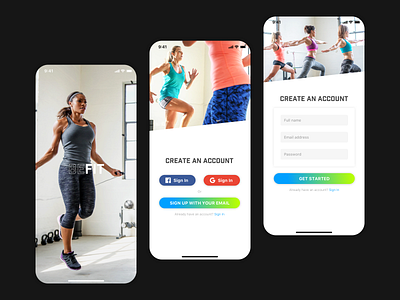 Daily UI 001 - Sign Up fitness forms login mobile mobile app signin signup ui uiux visual design