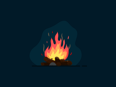 Camp Fire Illustration camp campfire camping design fire illustration nature texture textures vector visual design woods
