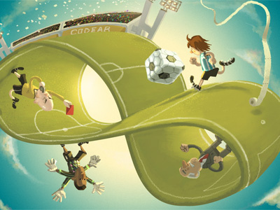 Fútbol cute football games illustration soccer sports surrealism