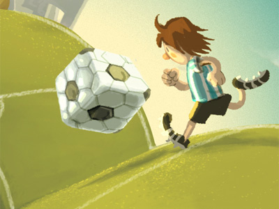 Lio and the square ball cute football games illustration soccer sports surrealism