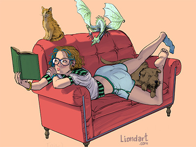 Couch Girl animals character comic