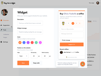 Embeddable widgets