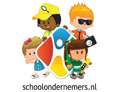 Schoolondernemers character kids logo mascot school