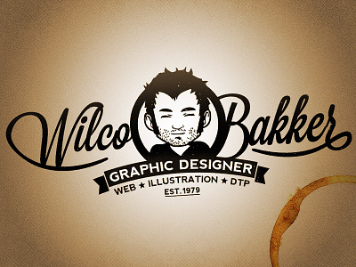 Wilco Bakker Designer face illustration logo vintage